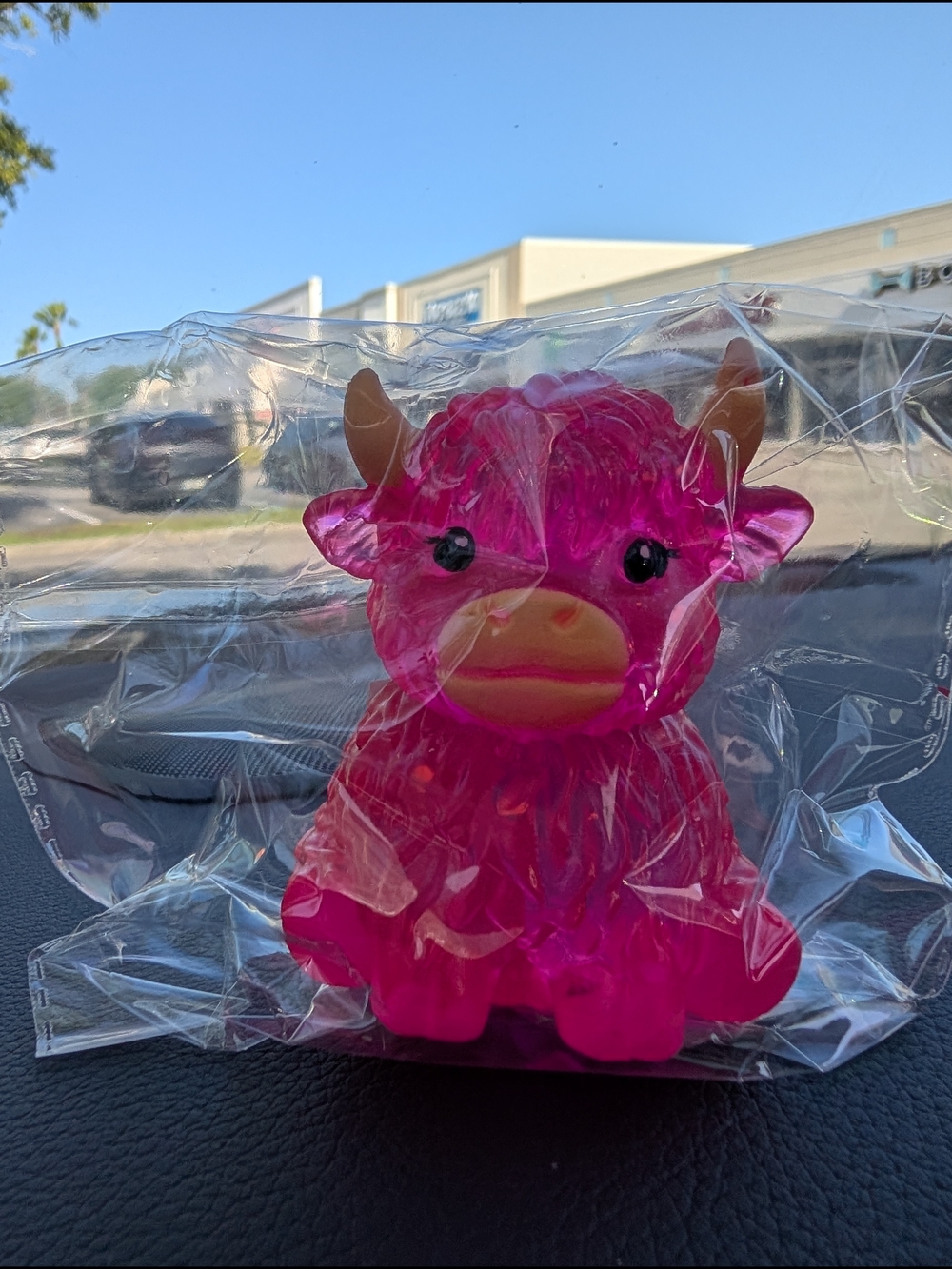 Pink Cute Cow Figurine Decorative Toy